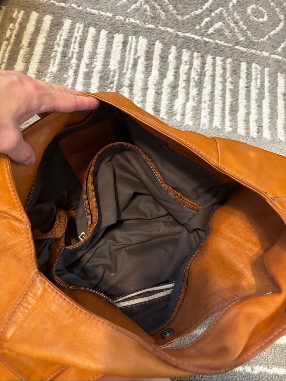 Tan Italian Leather Hobo - Picture 4 of 4
